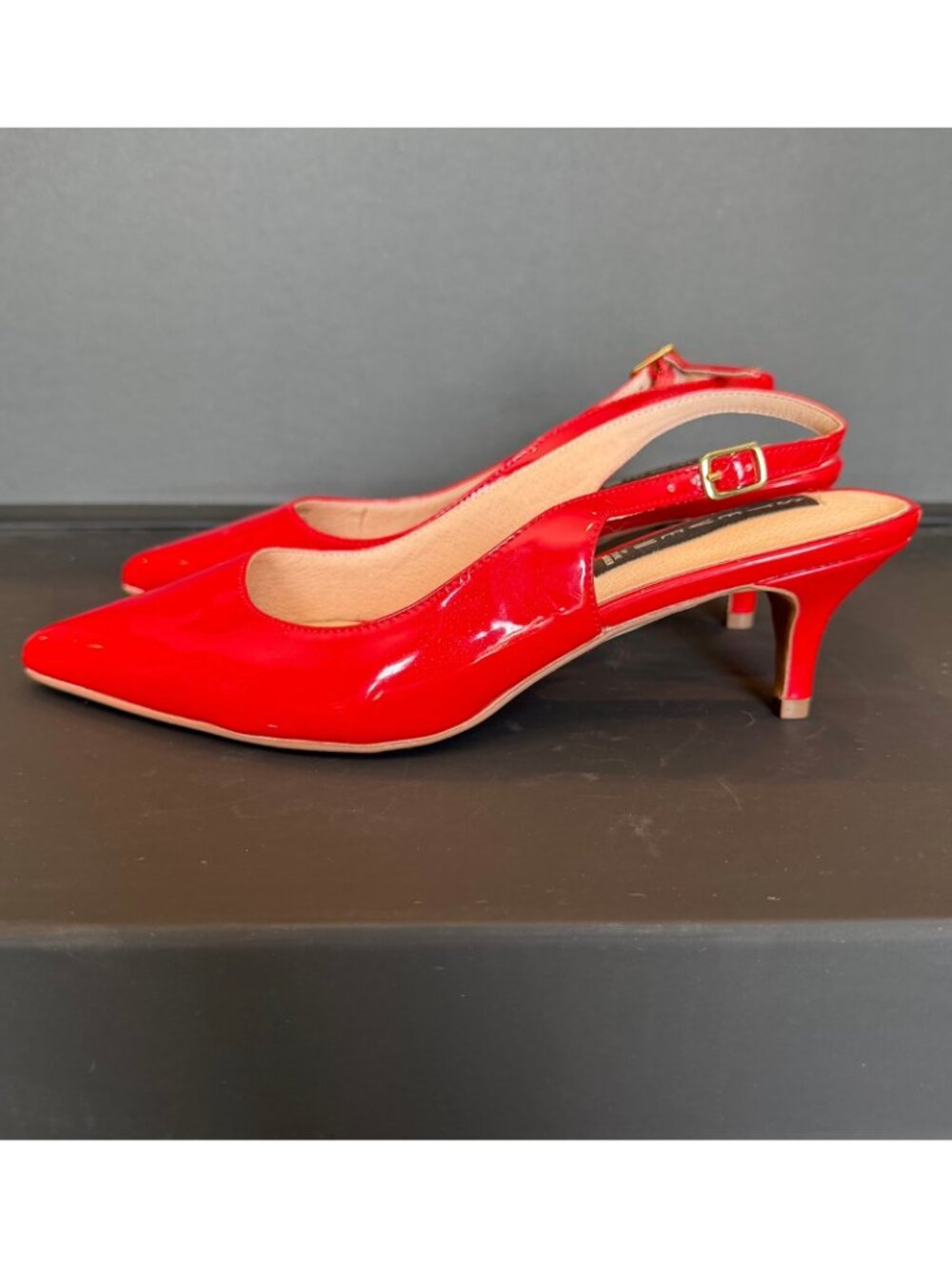 Steven By Steve Madden Envie Red Patent Kitten Heels Leather